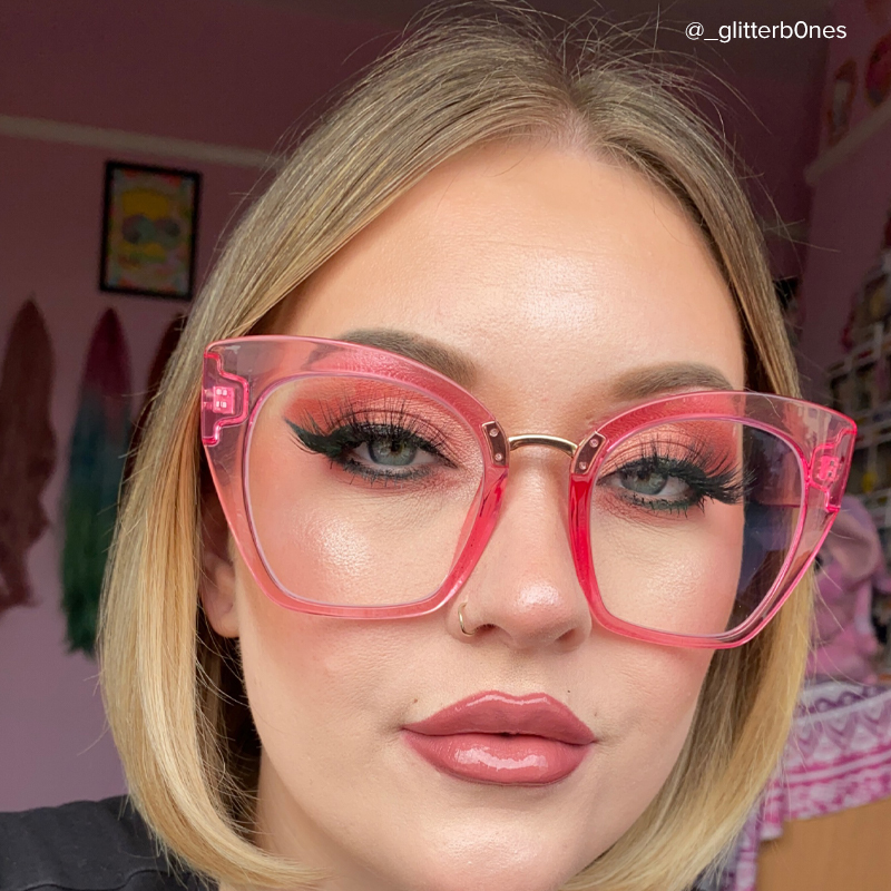 Denis Cat Eye Pink Glasses | Zeelool Glasses4