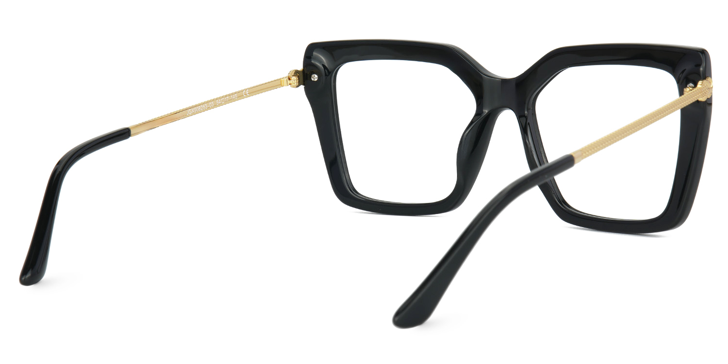 Flora Black Frame Glasses with Square Style Online | Zeelool3