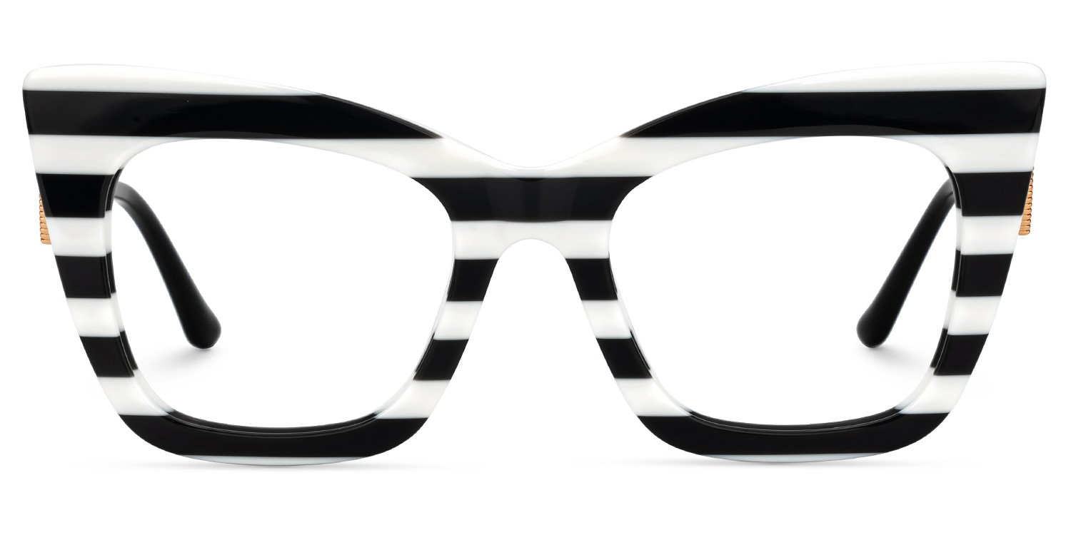 Cagle Cateye Black-White Glasses0