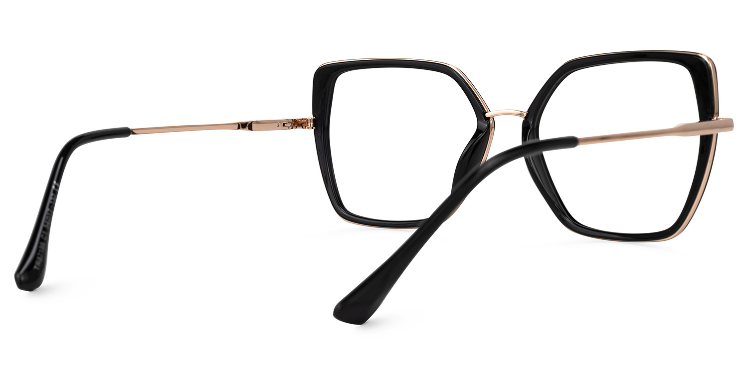 Geometric Keller Black Glasses deals -Zeelool Glasses3