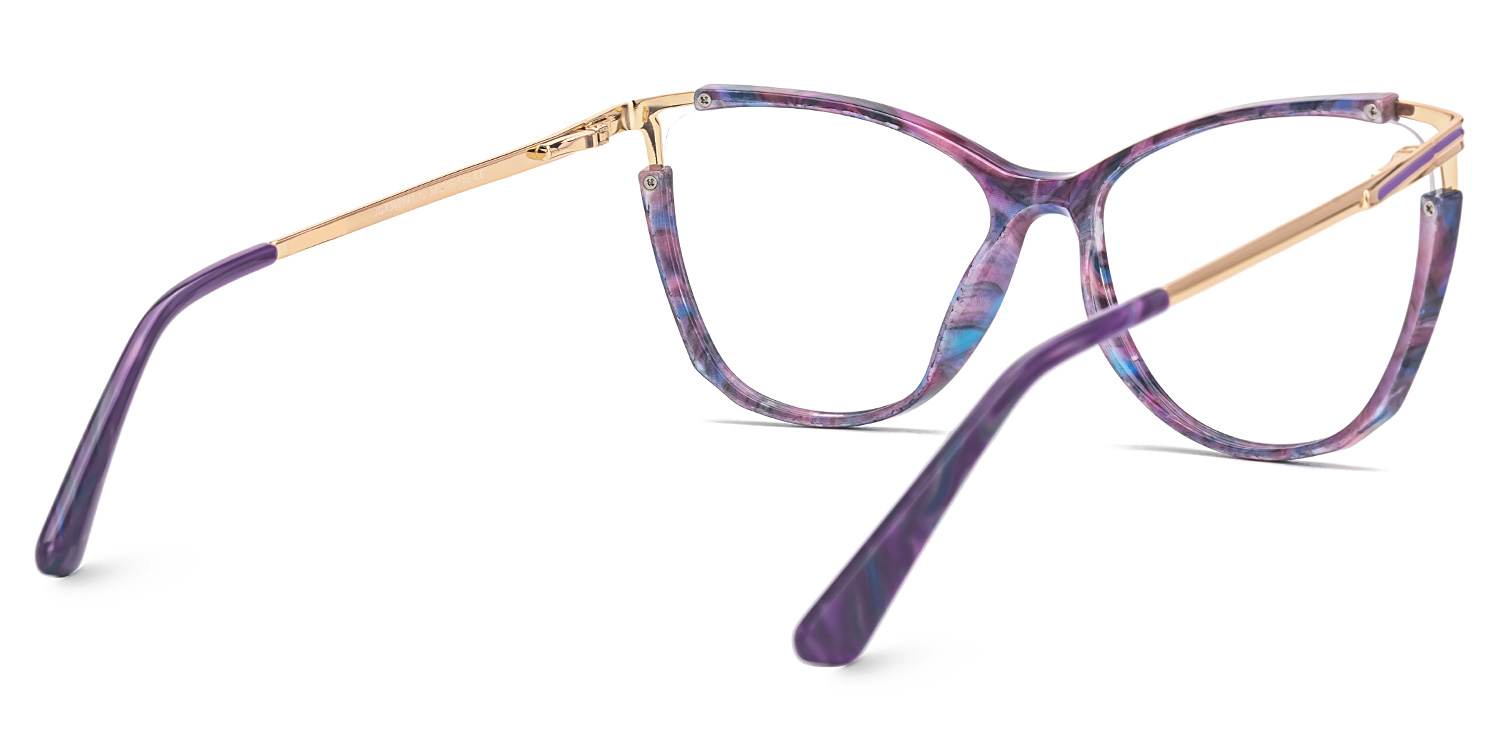 New Purple-Tortoise Color for Yomary Mixed-Material Eyeglasses  | Zeelool Optical3