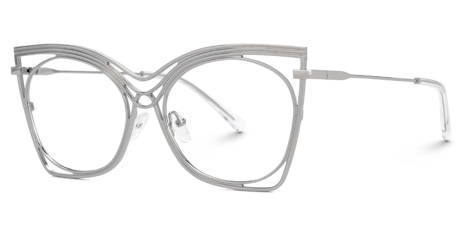 ZEELOOL Ballou Butterfly Silver Glasses