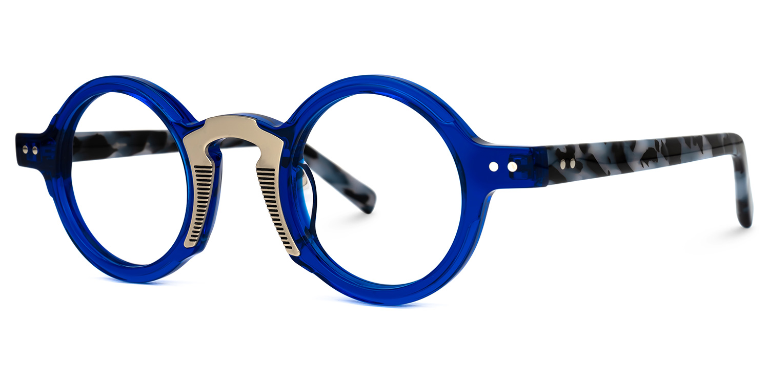 Danyelle Round Blue Glasses1