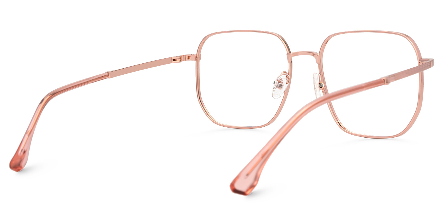 Kerbye Square Pink Eyeglasses with Titanium Material -Zeelool3