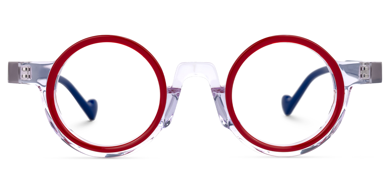 Round Glanton Red Glasses deals -Zeelool Glasses0