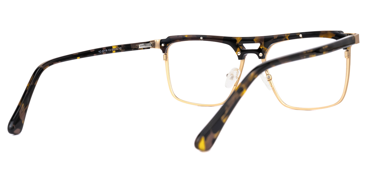 Rectangle Rajni Gold Glasses deals -Zeelool Glasses3