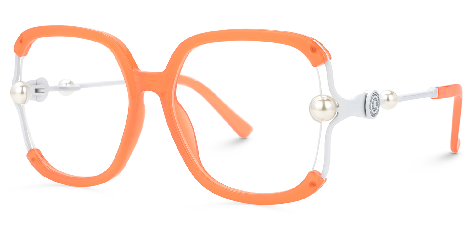 Jeania Square Orange Glasses1