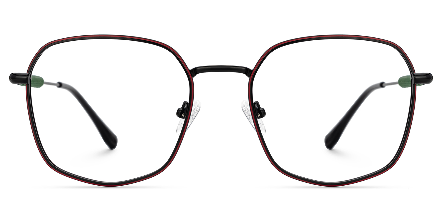 Spender Square Red Eyeglasses with Titanium Material -Zeelool0
