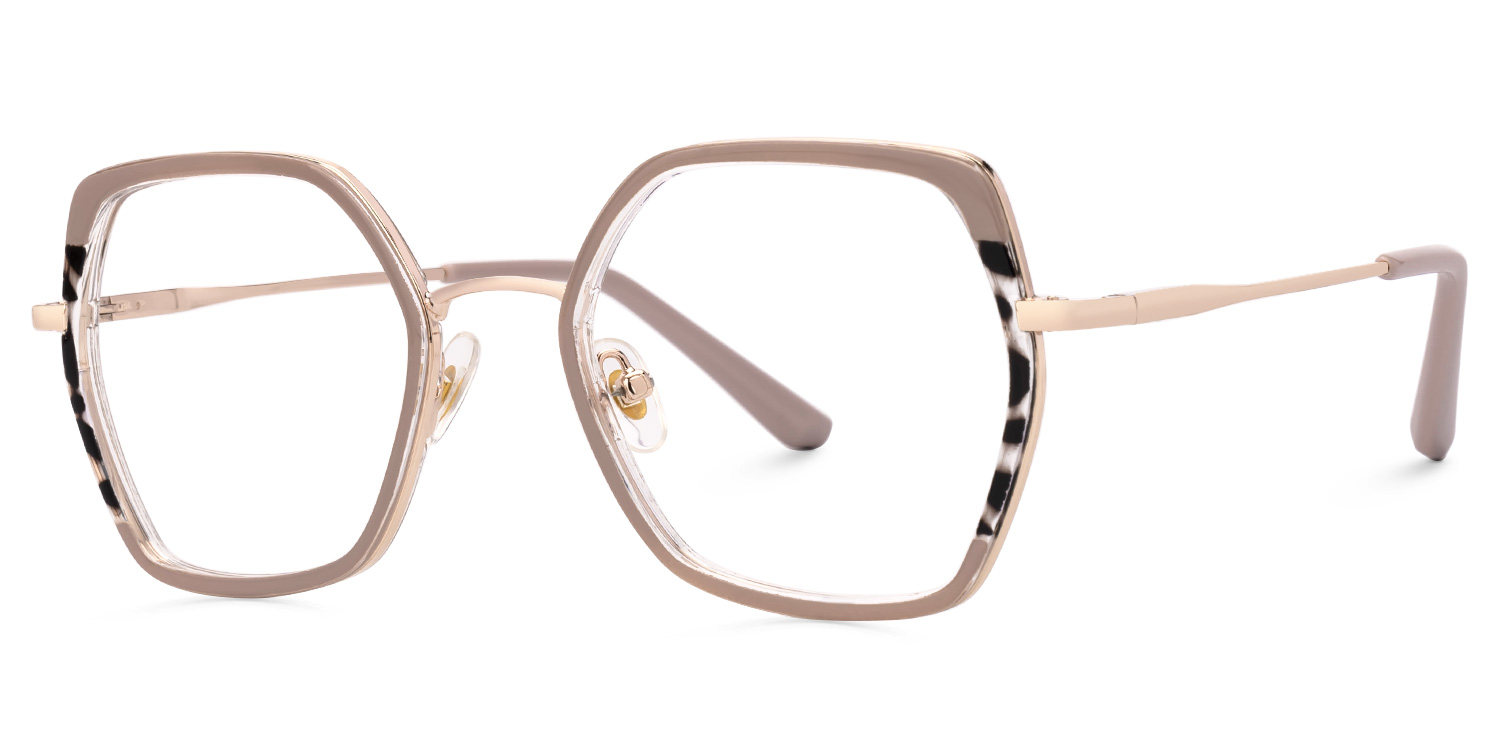 ZEELOOL Nefisa Geometric Khaki Glasses