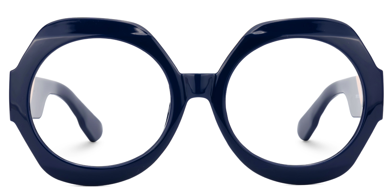 Geoffrey Geometric Dark-Blue Glasses