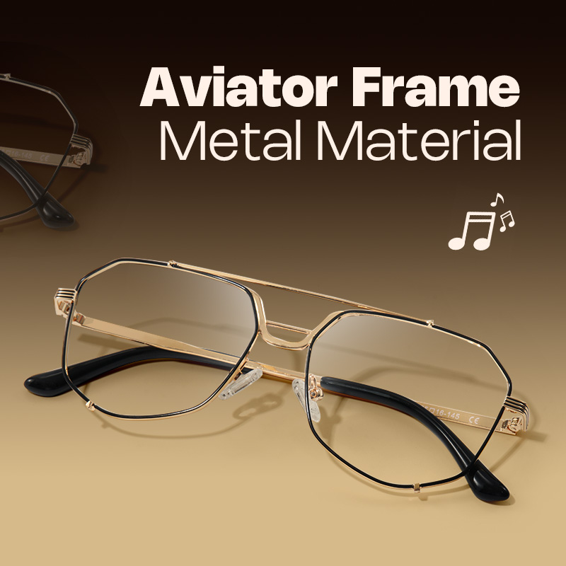Beethoven Aviator Black-Gold Glasses5