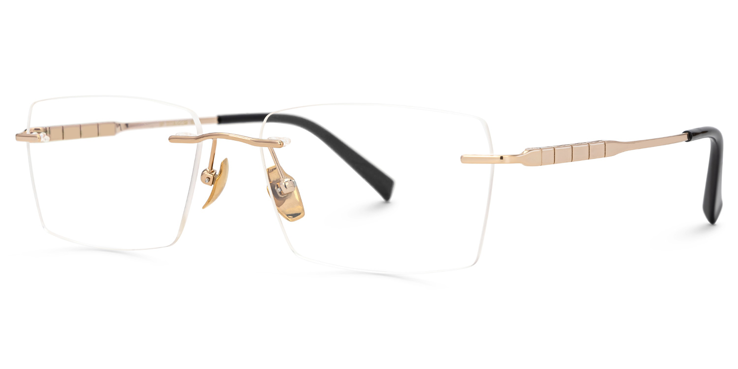 Dinny Rectangle Gold Frame Glasses | Zeelool1