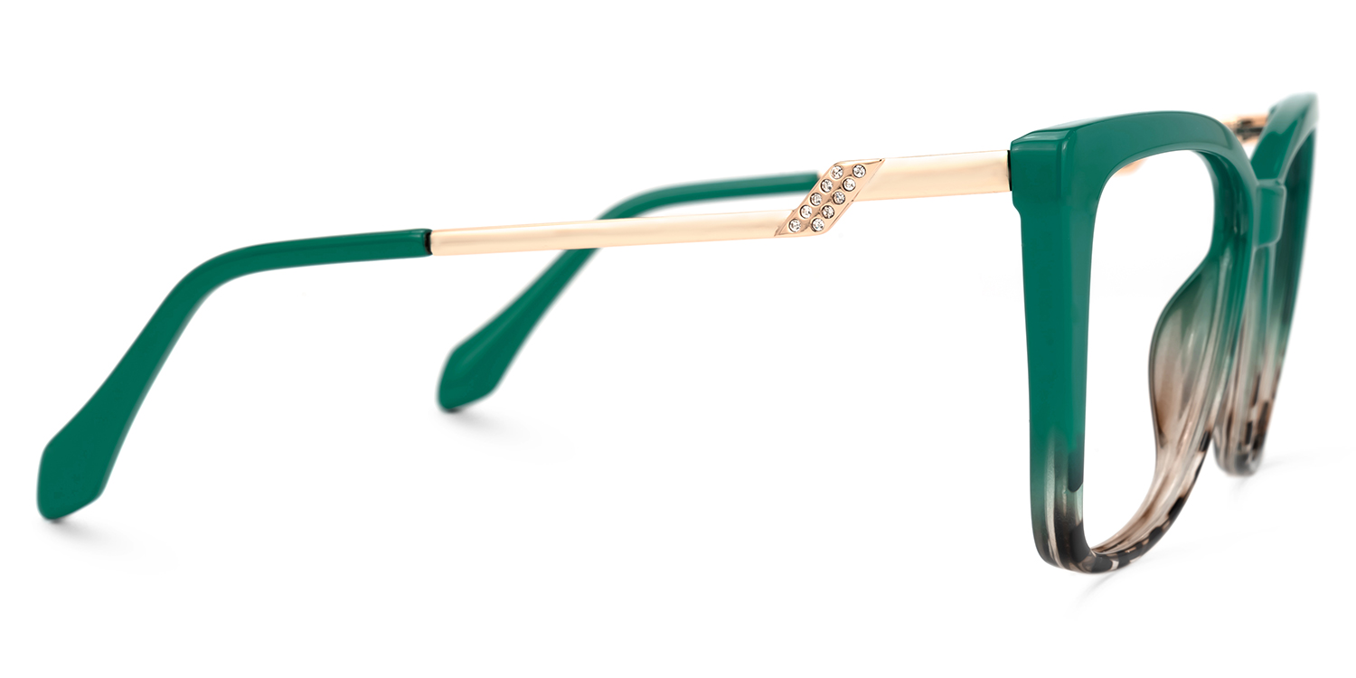 Awilda Cateye Green Glasses2