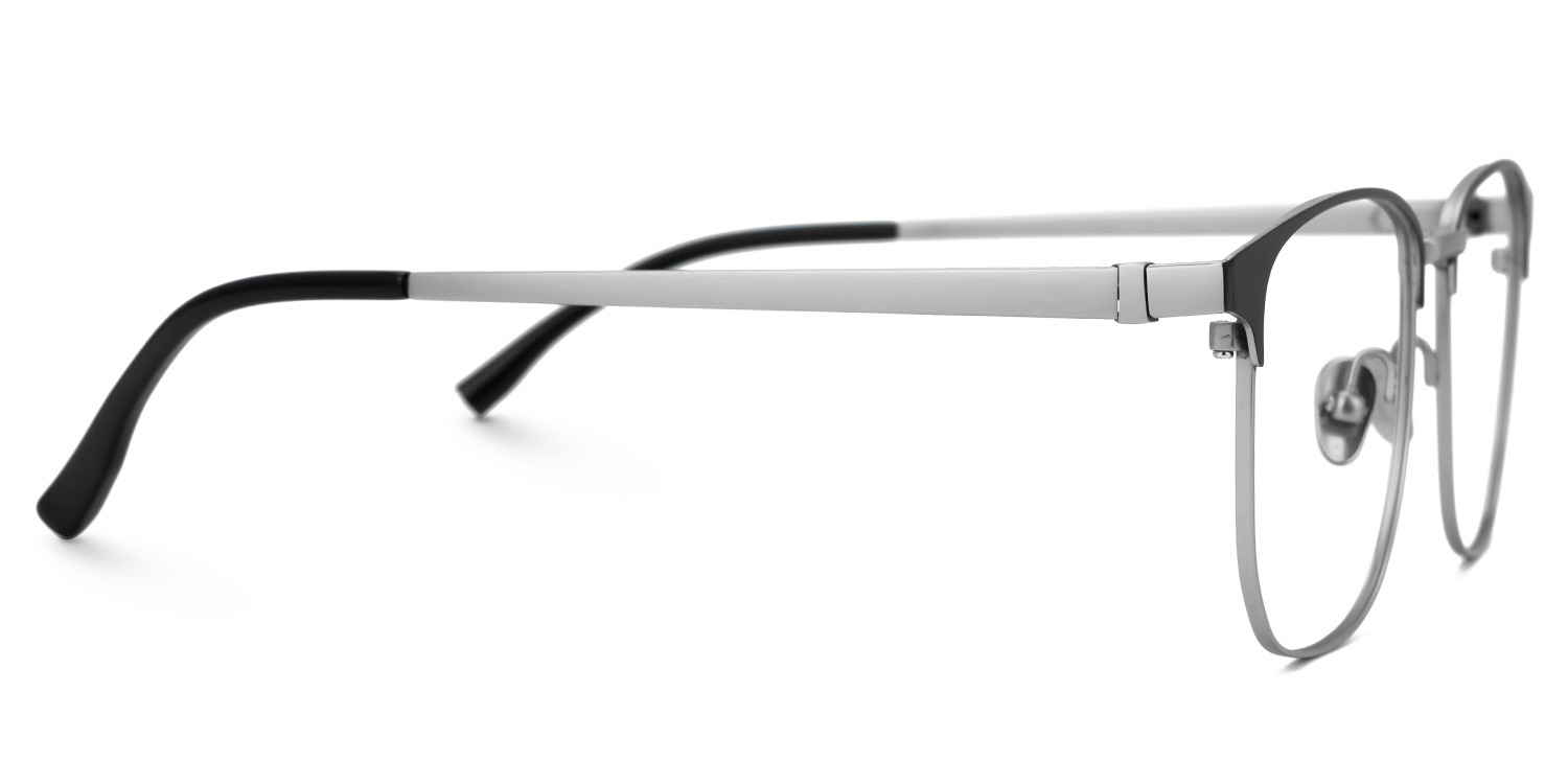 Rondon Titanium Rectangle Silver Frame Glasses | Zeelool2