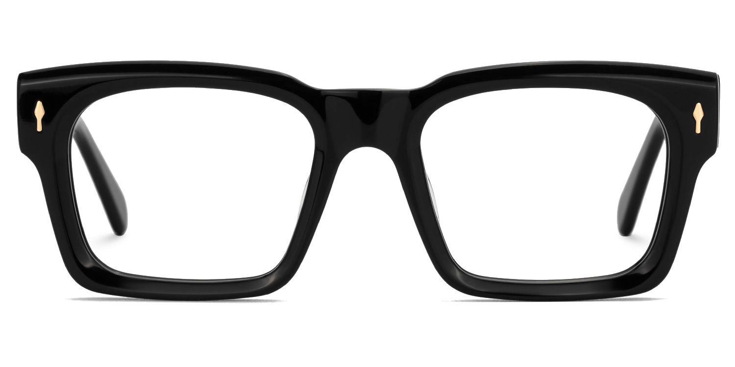 Herman Rectangle Black Glasses0