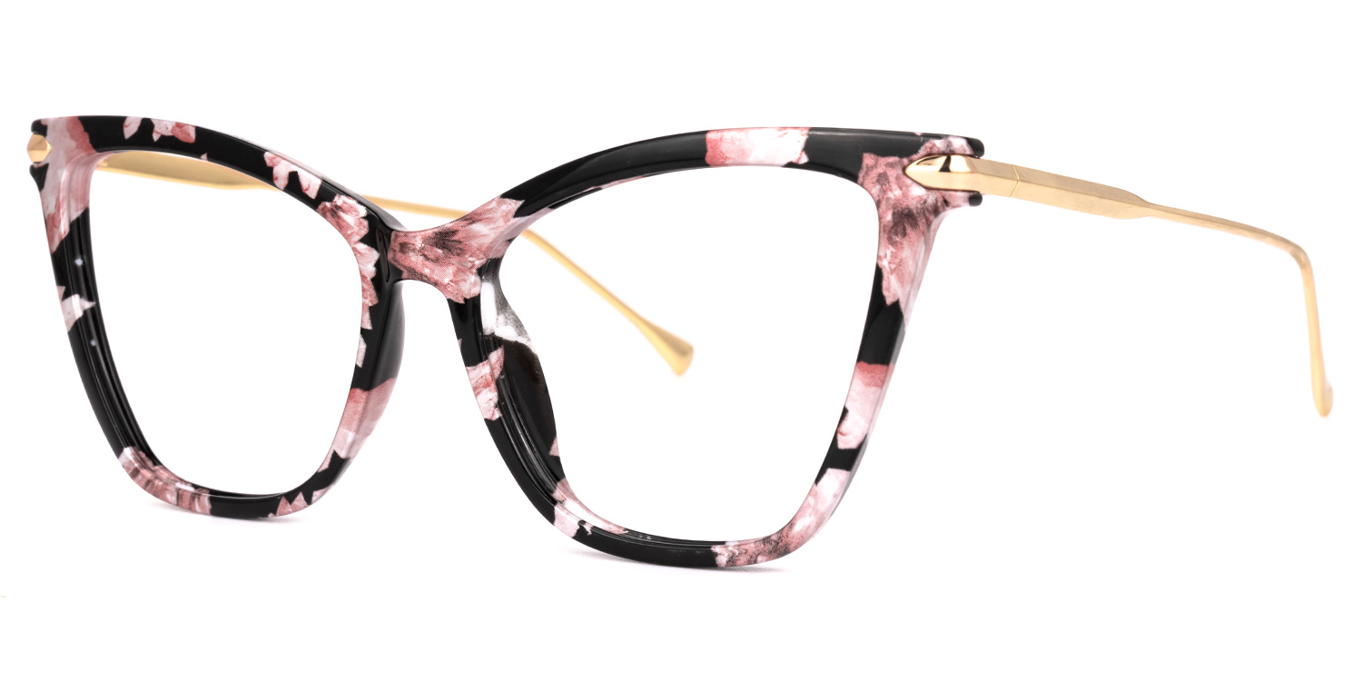 Hilary Butterfly Pink Floral Eyeglasses | Zeelool Optical1
