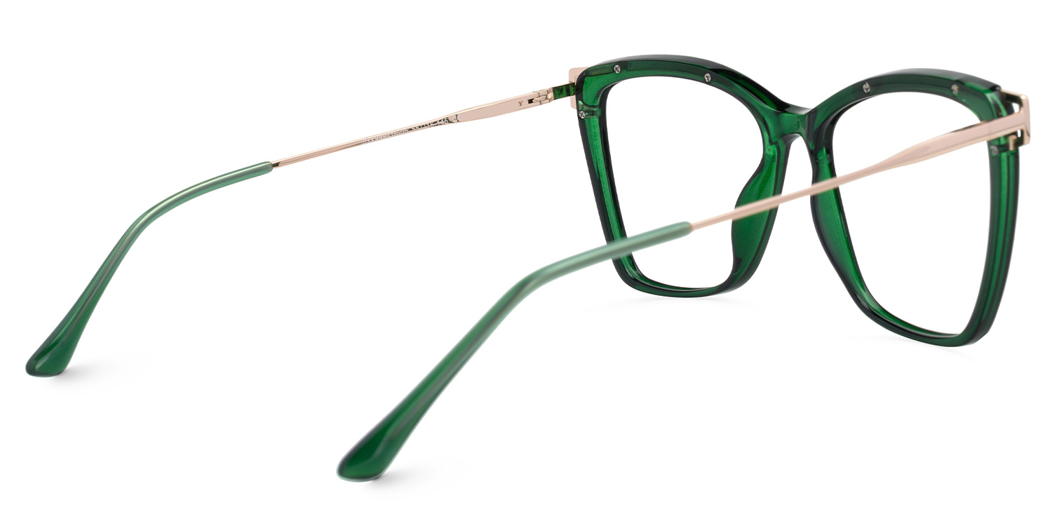 Krystle Square Green Eyeglasses and Thin Frames3