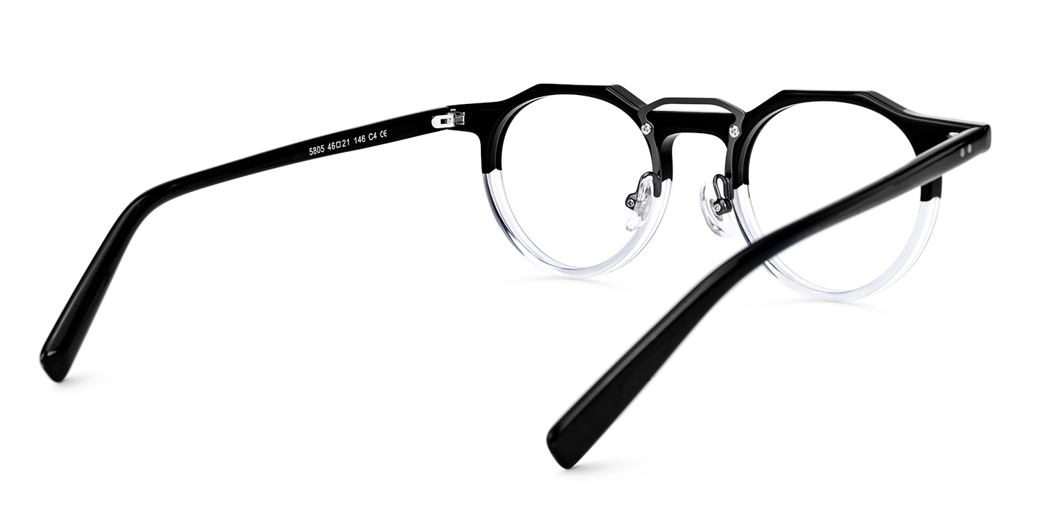 Adjustable Nose Pads Jerria Eyeglasses, Jerria Black-Crystal Glasses -Zeelool3