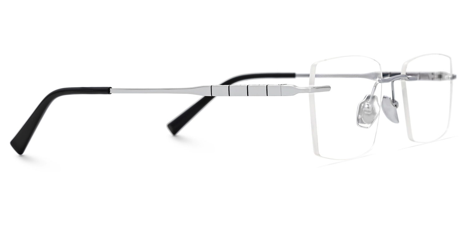 Dinny Rectangle Silver Frame Glasses | Zeelool2