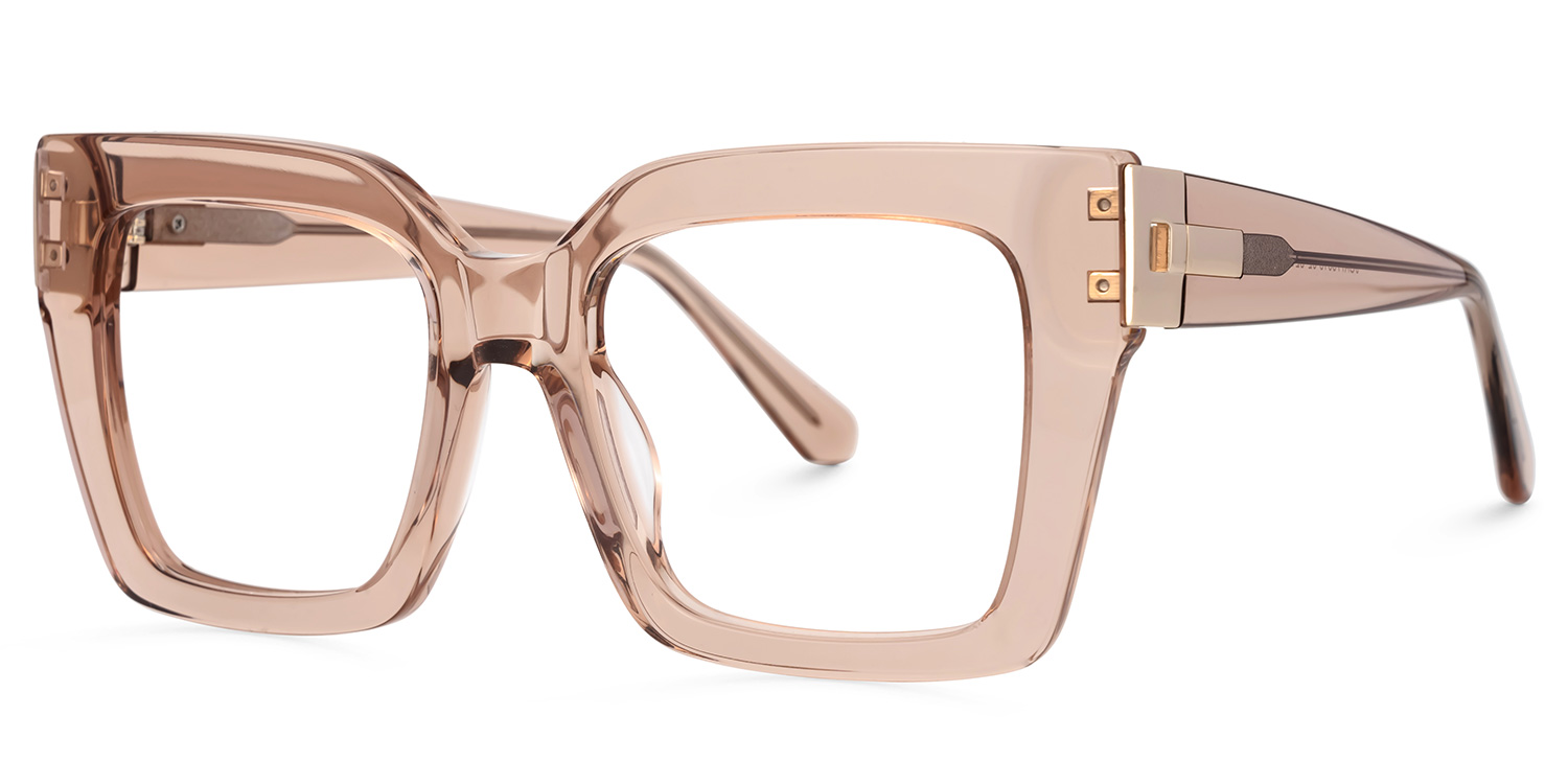 Josiah Champagne Square Designer Eyeglasses1