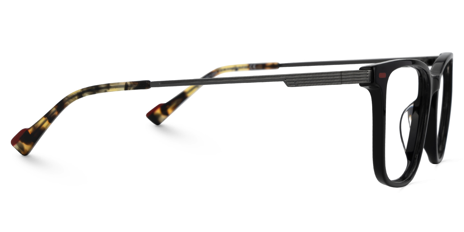 Dirrib Rectangle Black Color Frame Glasses for Men | Zeelool2