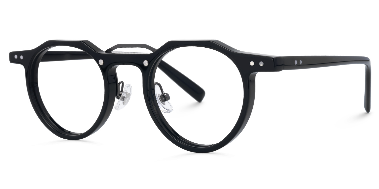 Jerria Round Black Glasses1