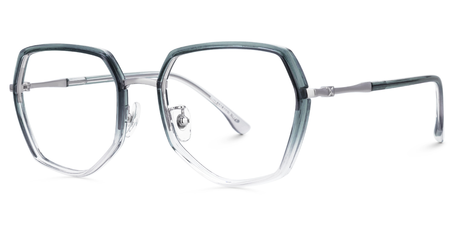 ZEELOOL Kendra Geometric Blue Glasses