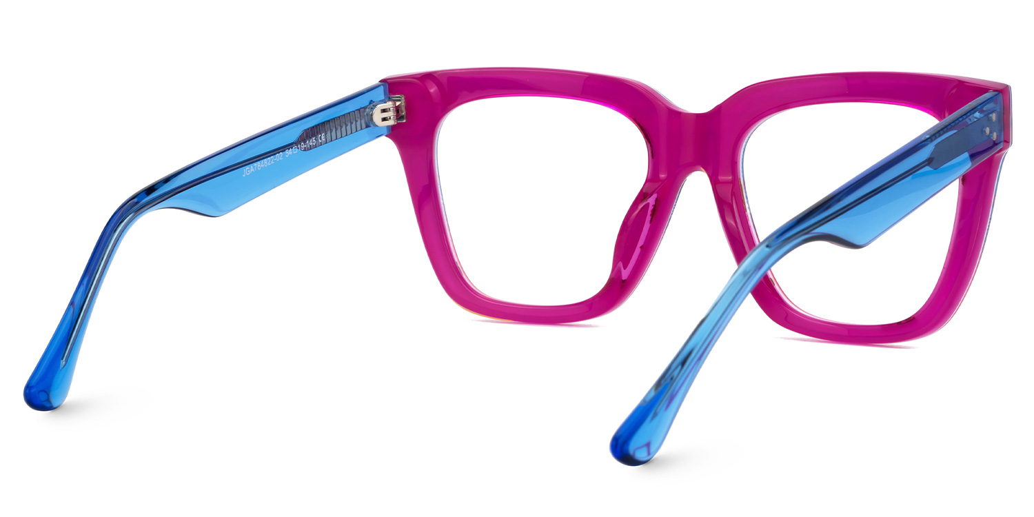 Boston Square Blue-Plaid Glasses3