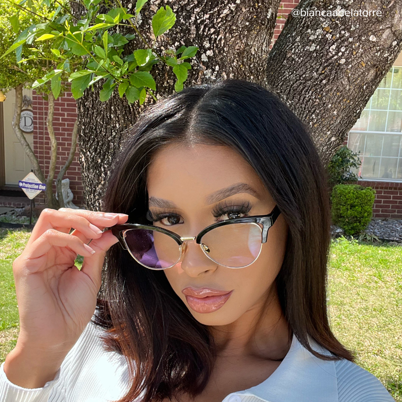 Charlene Browline Cateye Black EyeGlasses | Zeelool6