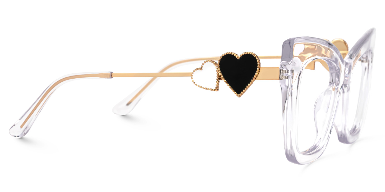 Cagle Designer Eyeglasses in Cateye Crystal Frame2