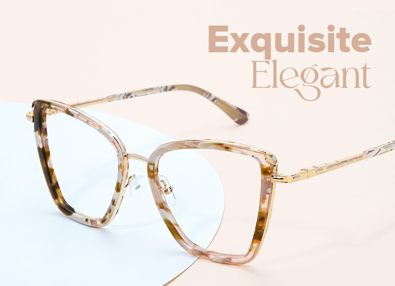 ZEELOOL Kesego Square Floral Glasses