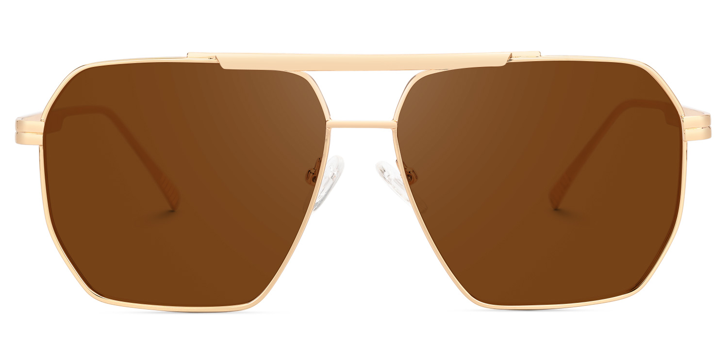 Quintero Matal Brown Frame Glasses with Aviator Shape | Zeelool1