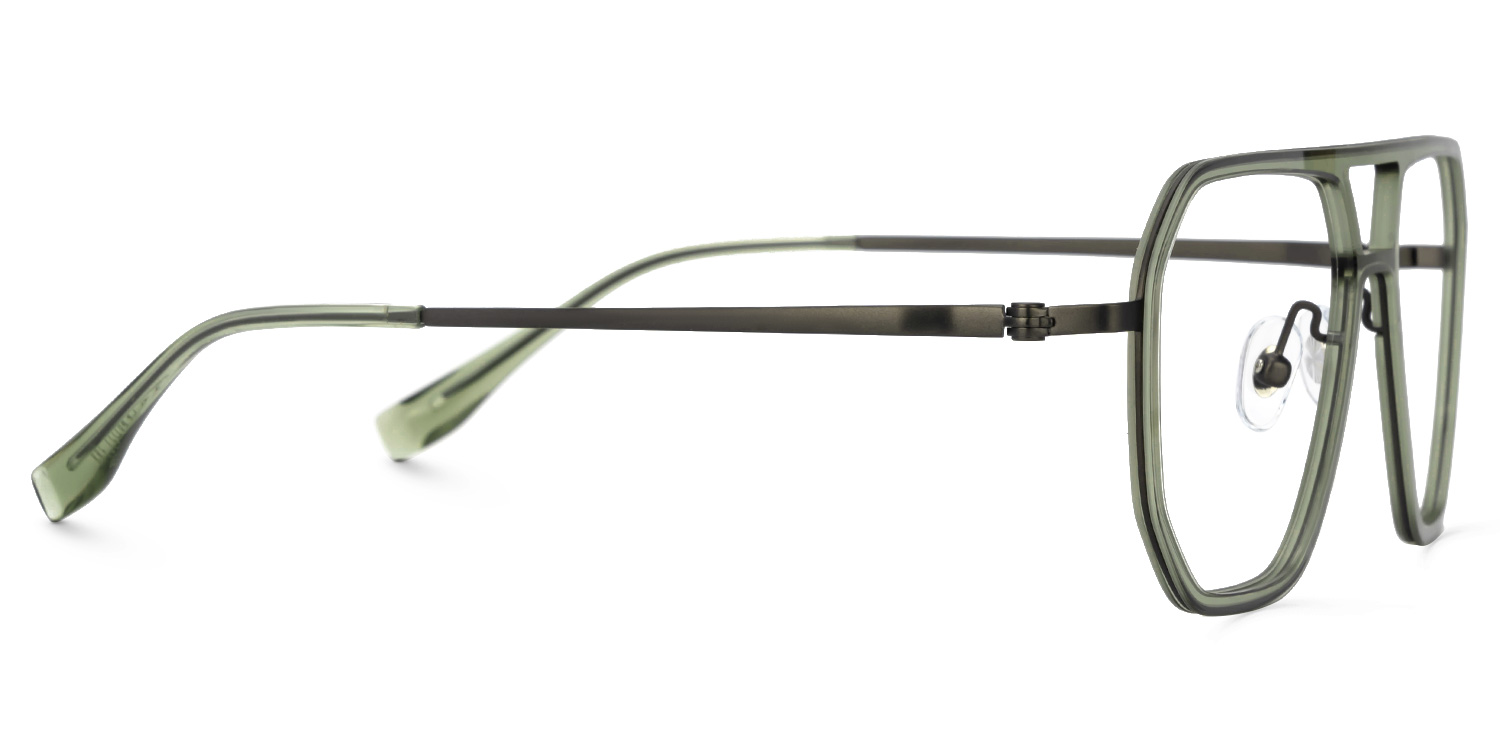 Jefri Green Frame Glasses with Aviator Style Online | Zeelool2