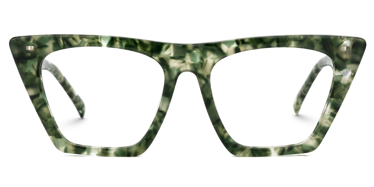 Cecile Cat Eye Green-Floral Glasses