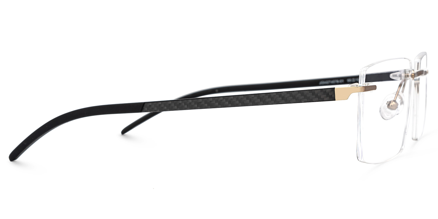 Halstead Rectangle Black Rimless Glasses | Zeelool2