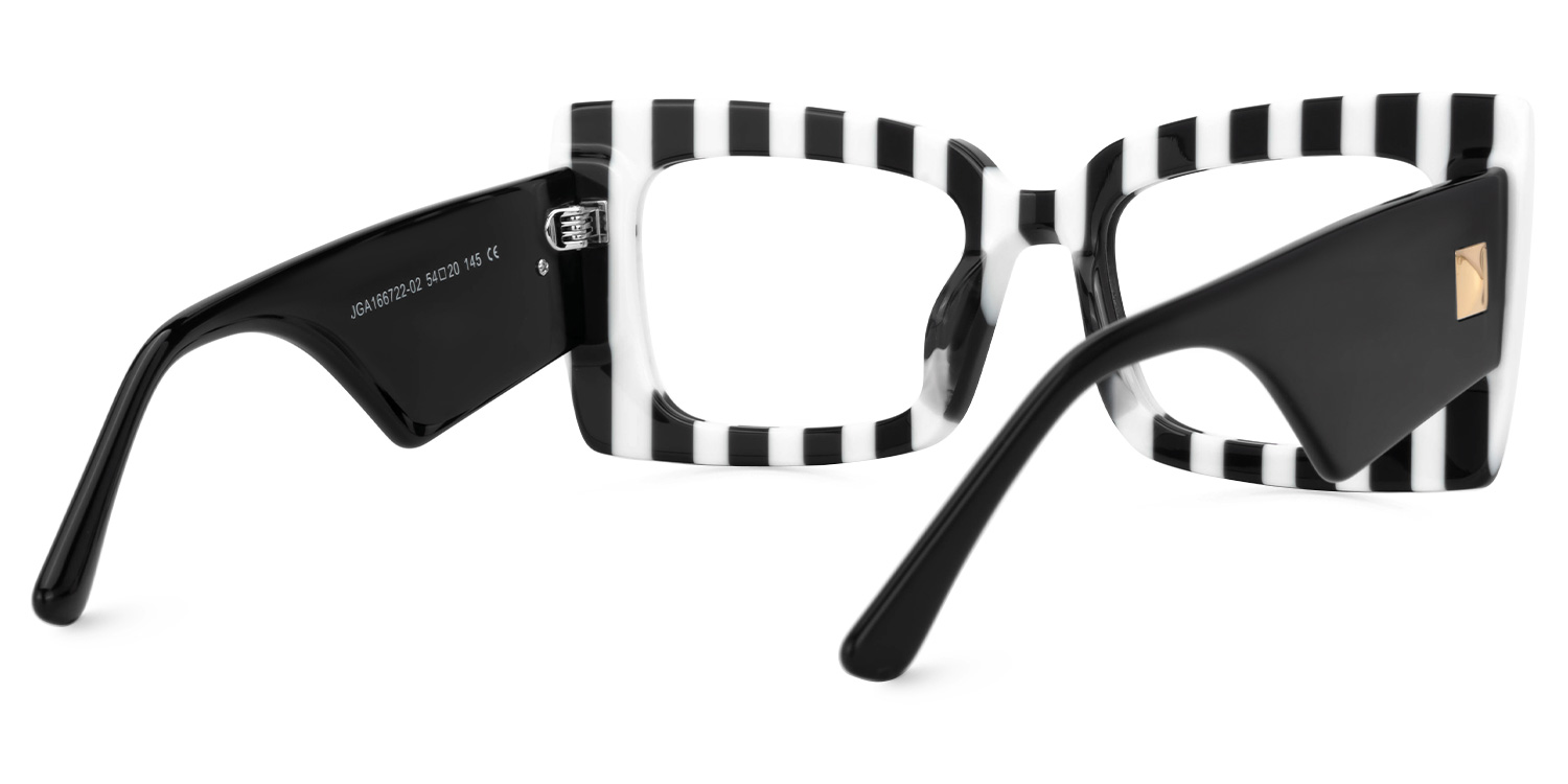 Mitia Rectangle  Zebra Print Black-White Glasses3