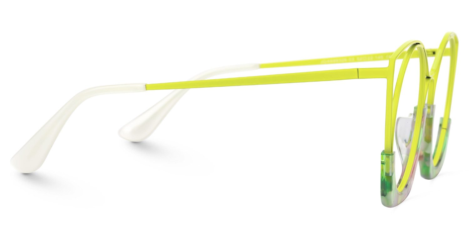 Barbara Cateye Lime-Green Glasses2