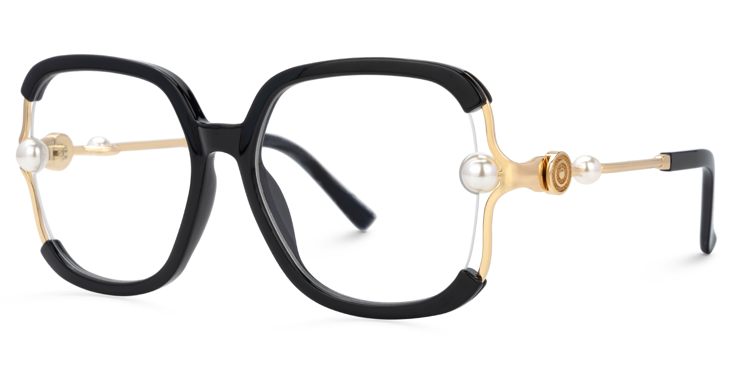 Jeania Black Eyeglasses with Square Design1