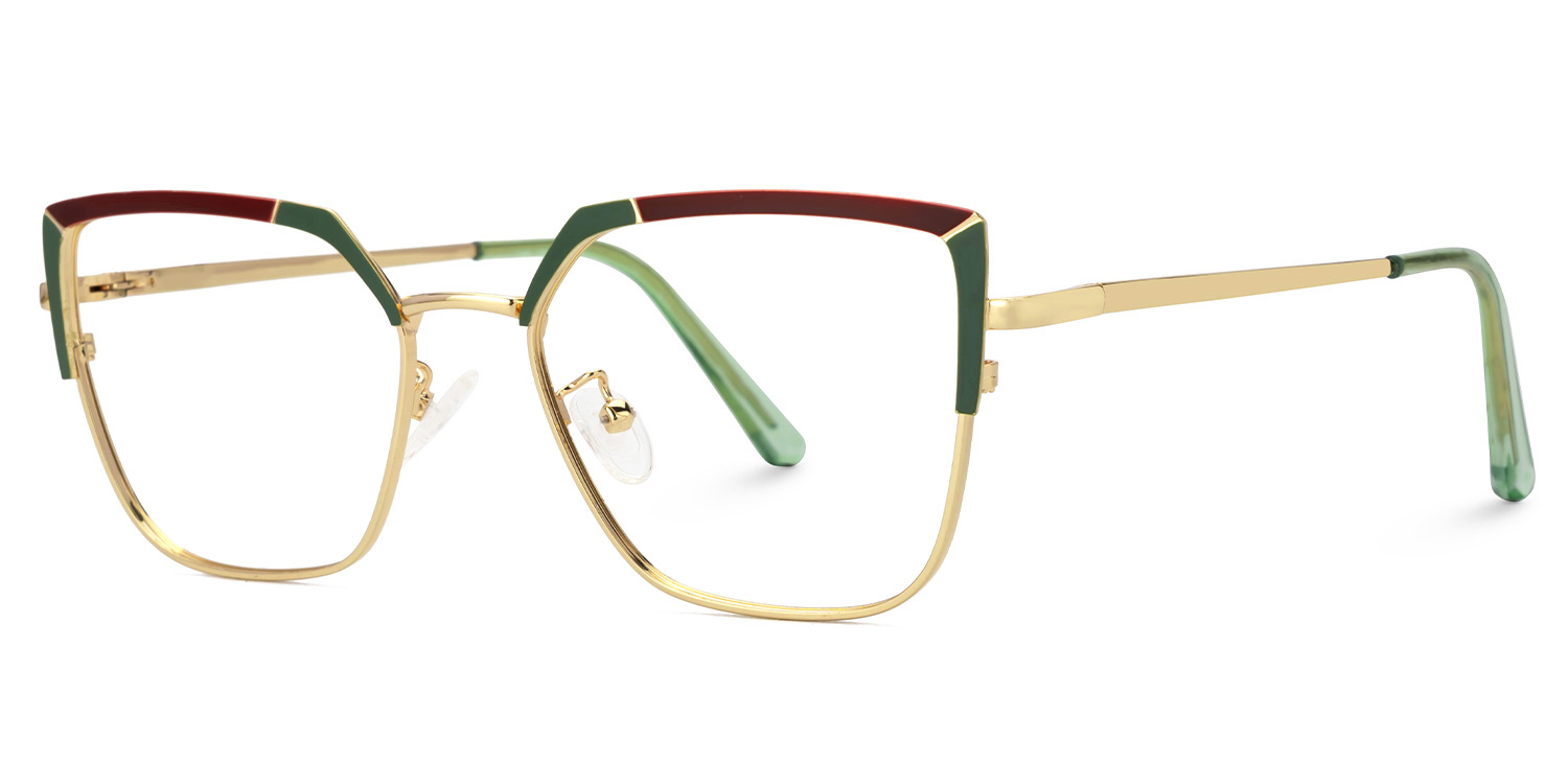 ZEELOOL Shadai Square Red-Green Glasses