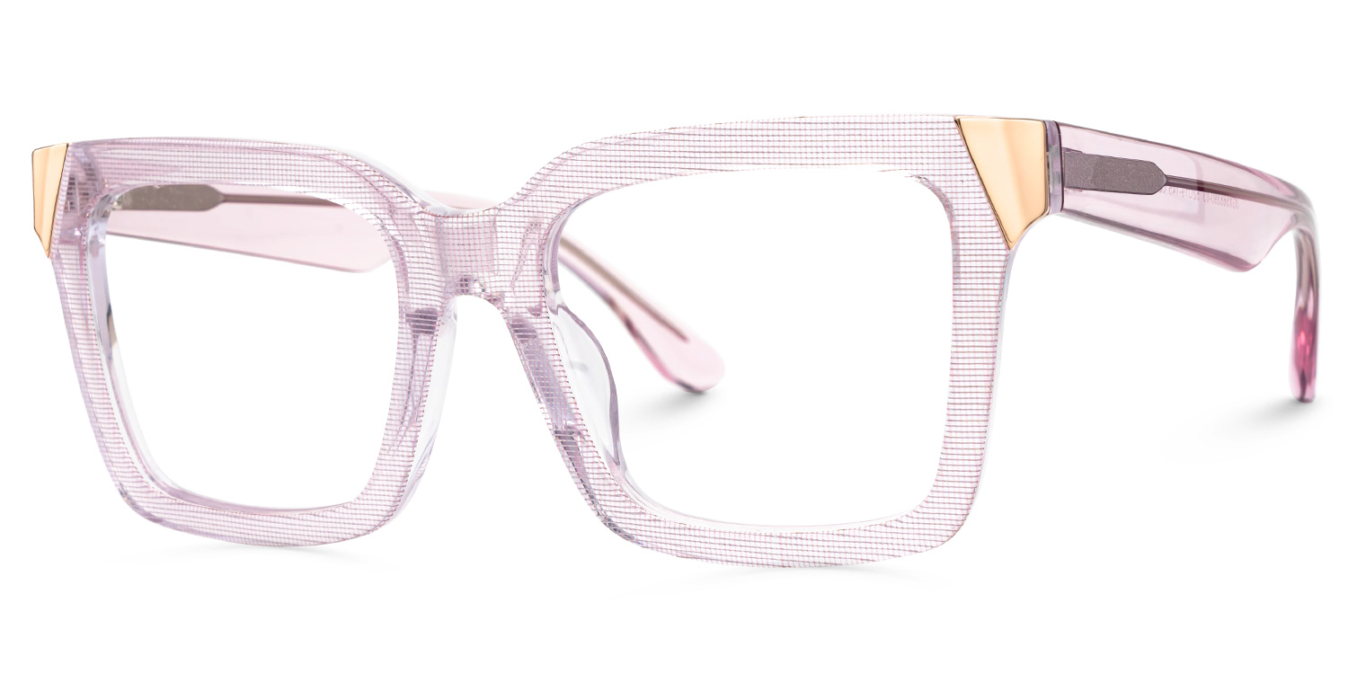 Square Shernia Pink Frames Designer Glasses1