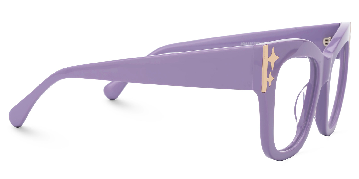 Minfia 70s Retro Purple Square Glasses for Women2