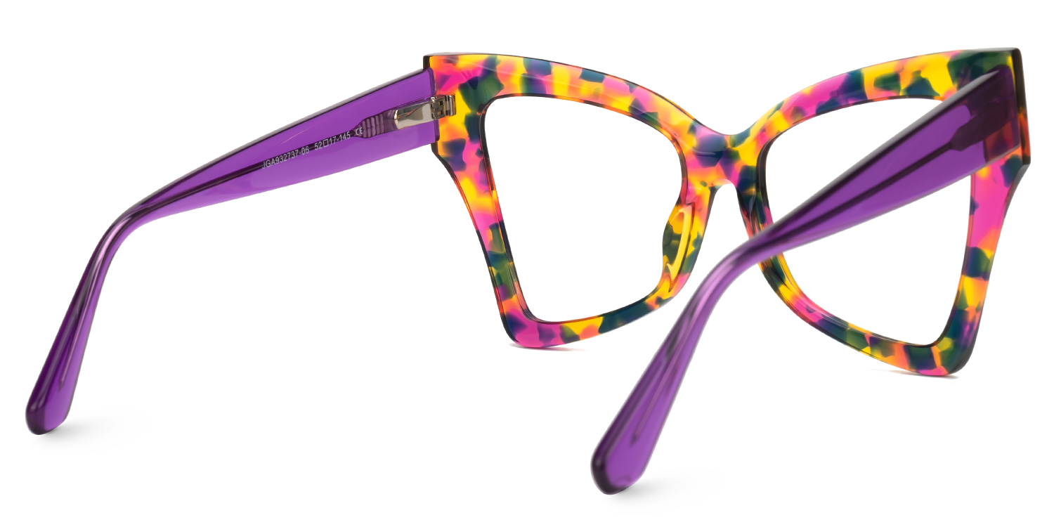 Migial Designer Eyeglasses in Butterfly Multicolor Frame3