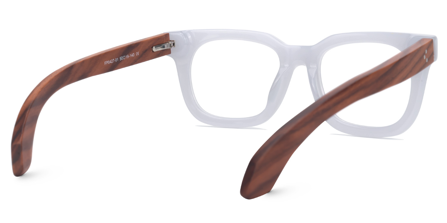 Diana Rectangle White Glasses | Zeelool Glasses3