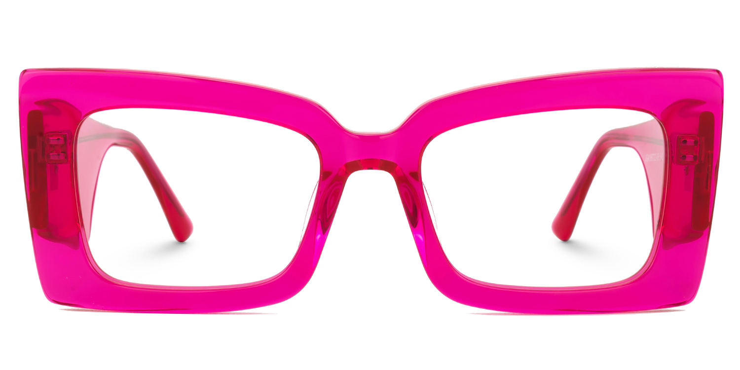 Mitia Rectangle Neon-Pink Glasses