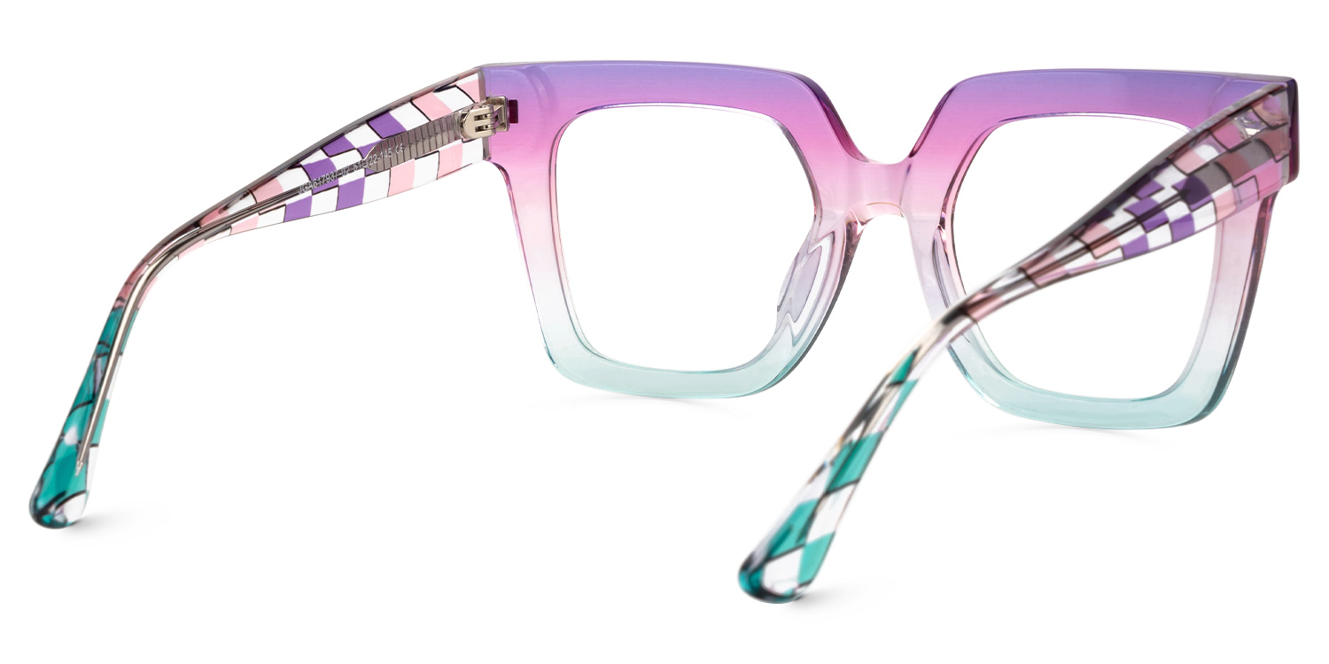 Livena Square Purple-Blue Glasses3