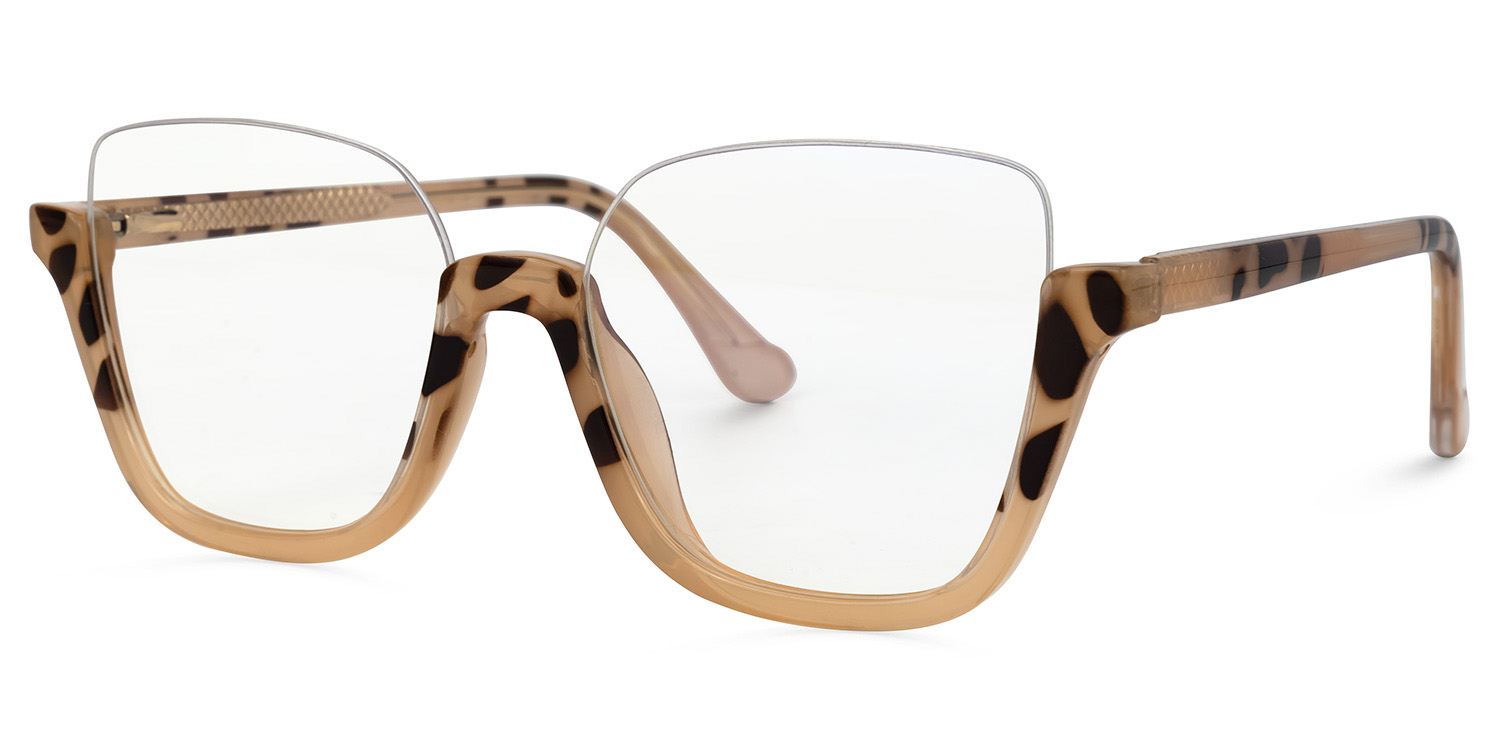 ZEELOOL Kellina Square Brown Glasses