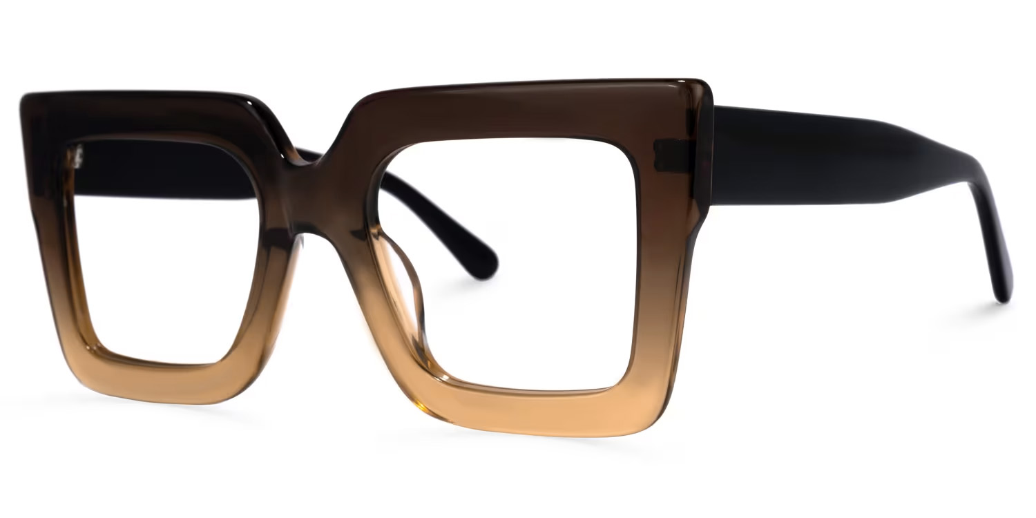 Brandon Square Tawny Frame Glasses | Zeelool Optical1