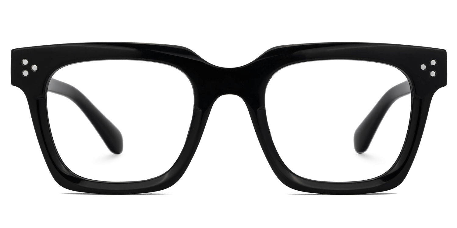 Diagne Square Black Full Frame Glasses | Zeelool0