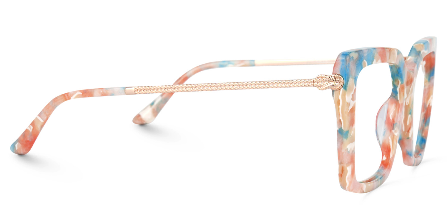 Flora Square Orange Glasses2