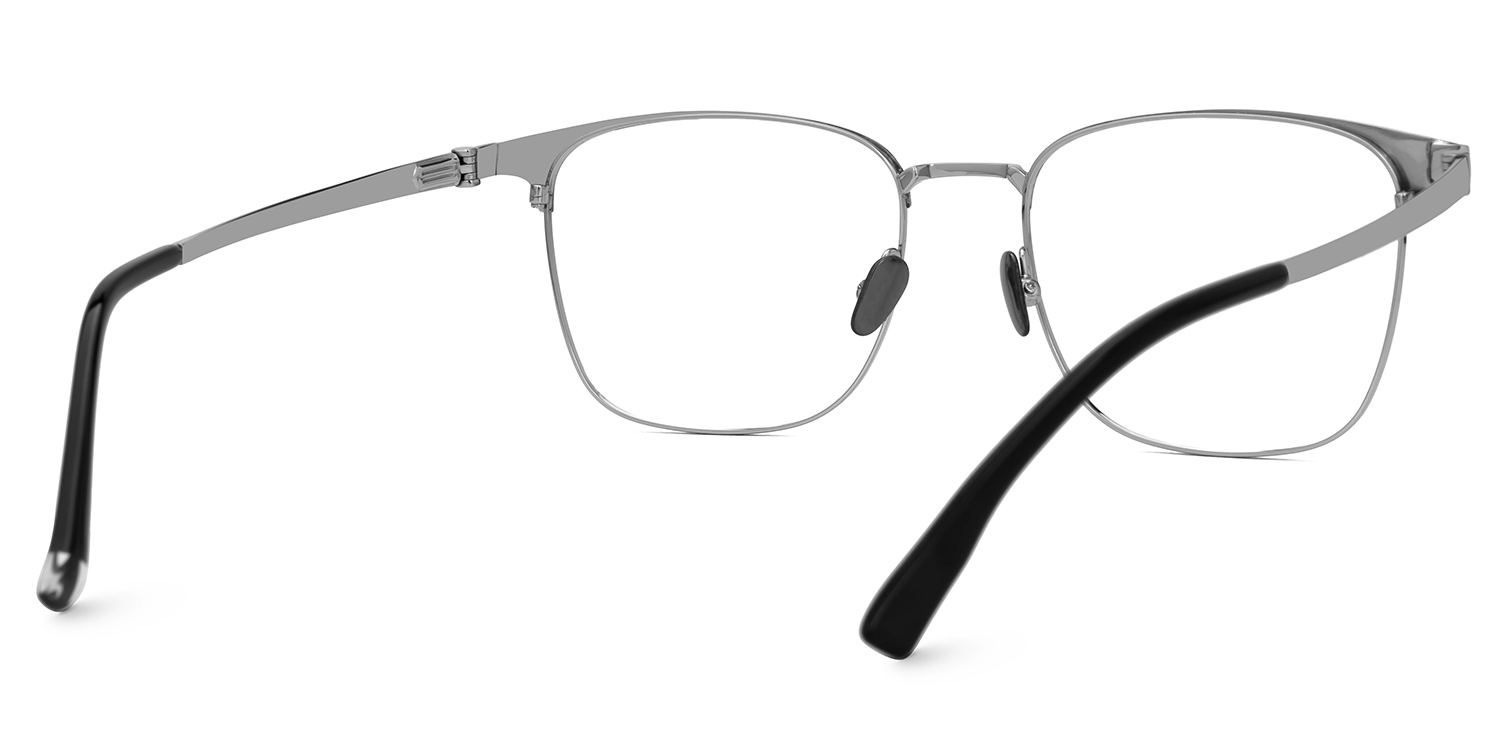 Boykai Titanium Silver Frame Glasses with Browline Shape | Zeelool3